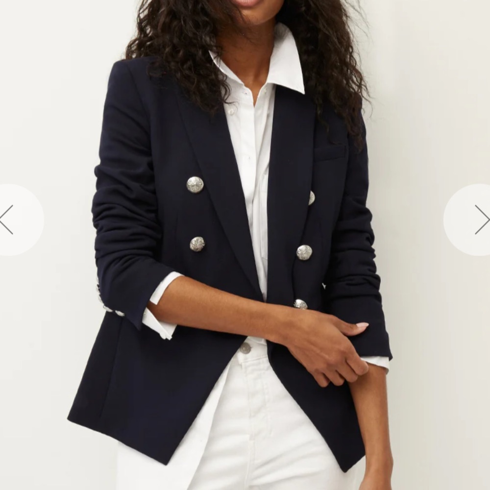 Veronica Beard Blazer - Navy Blue Plaid, Sz 6